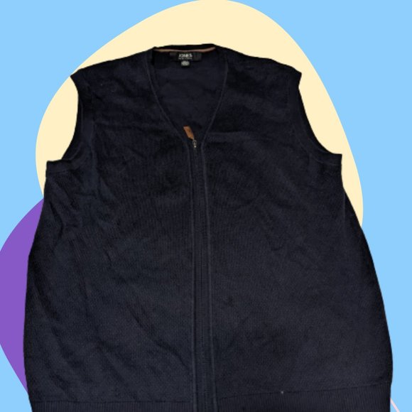 Plus Navy Zip-up Vest - Picture 2 of 2